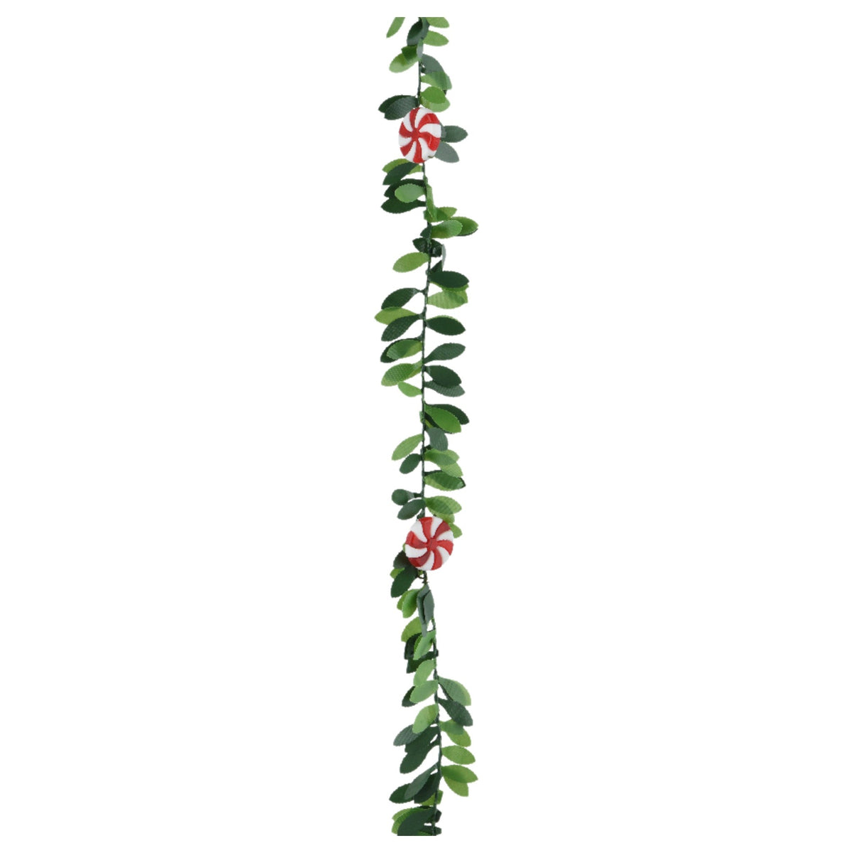 Whimsical Holly Garland - Candy Cane Accents