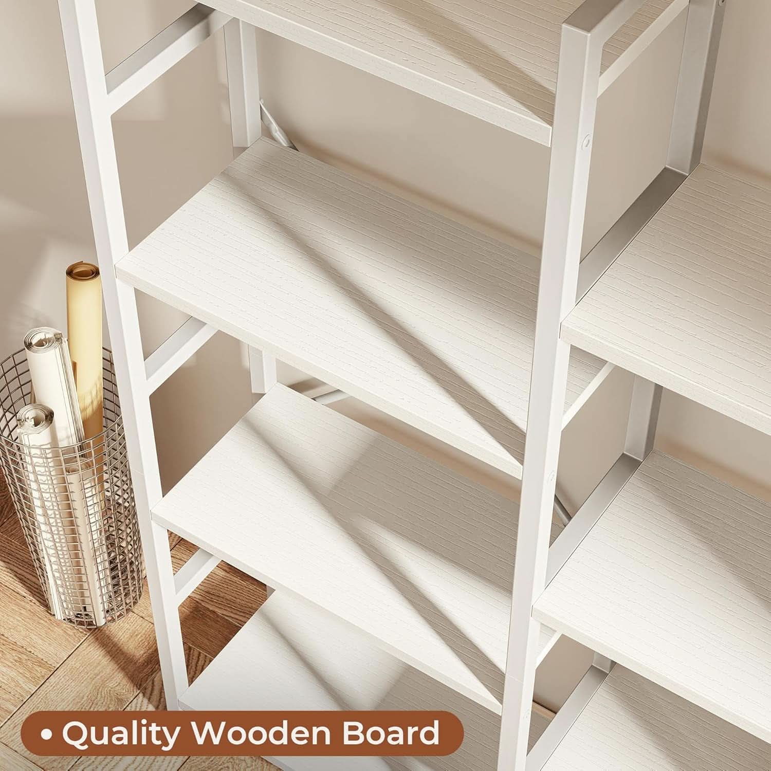 White 11 Shelf Open Display Bookcase For Home Office