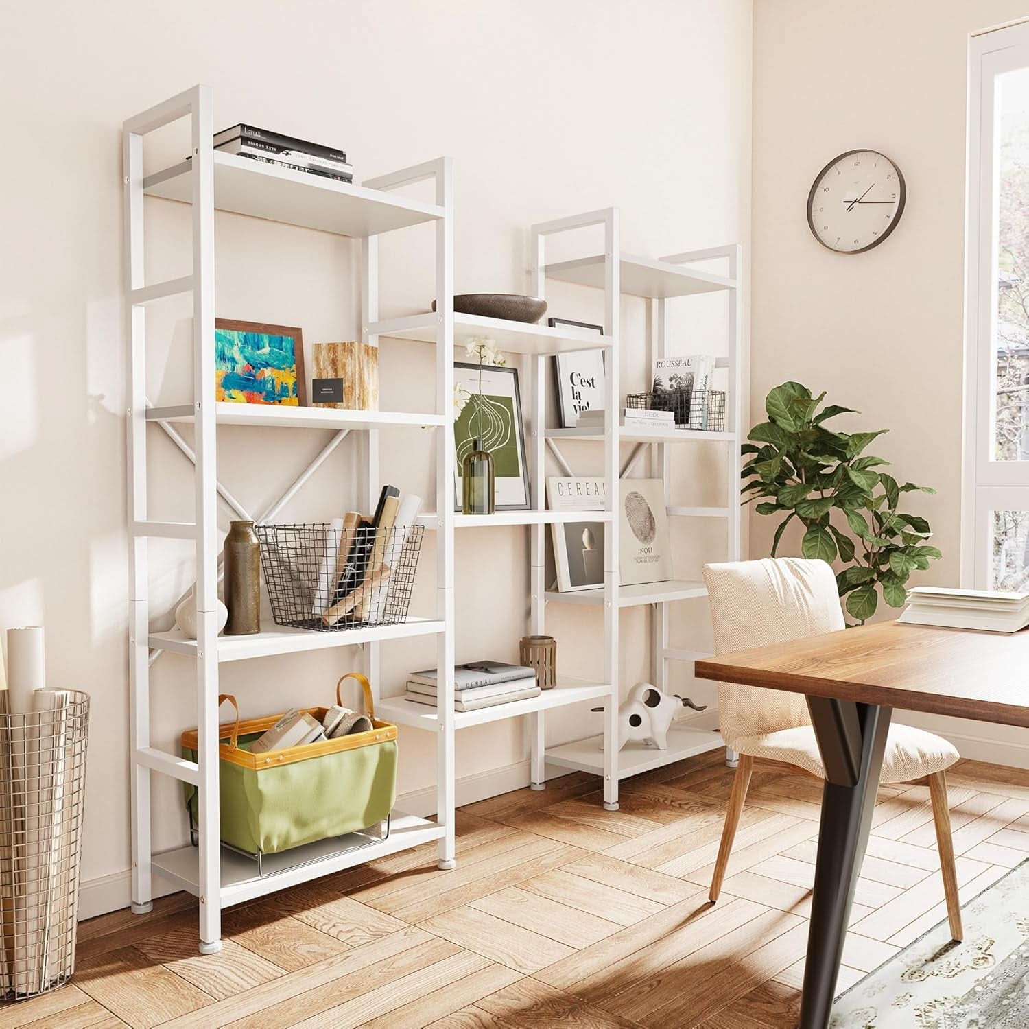 White 11 Shelf Open Display Bookcase For Home Office
