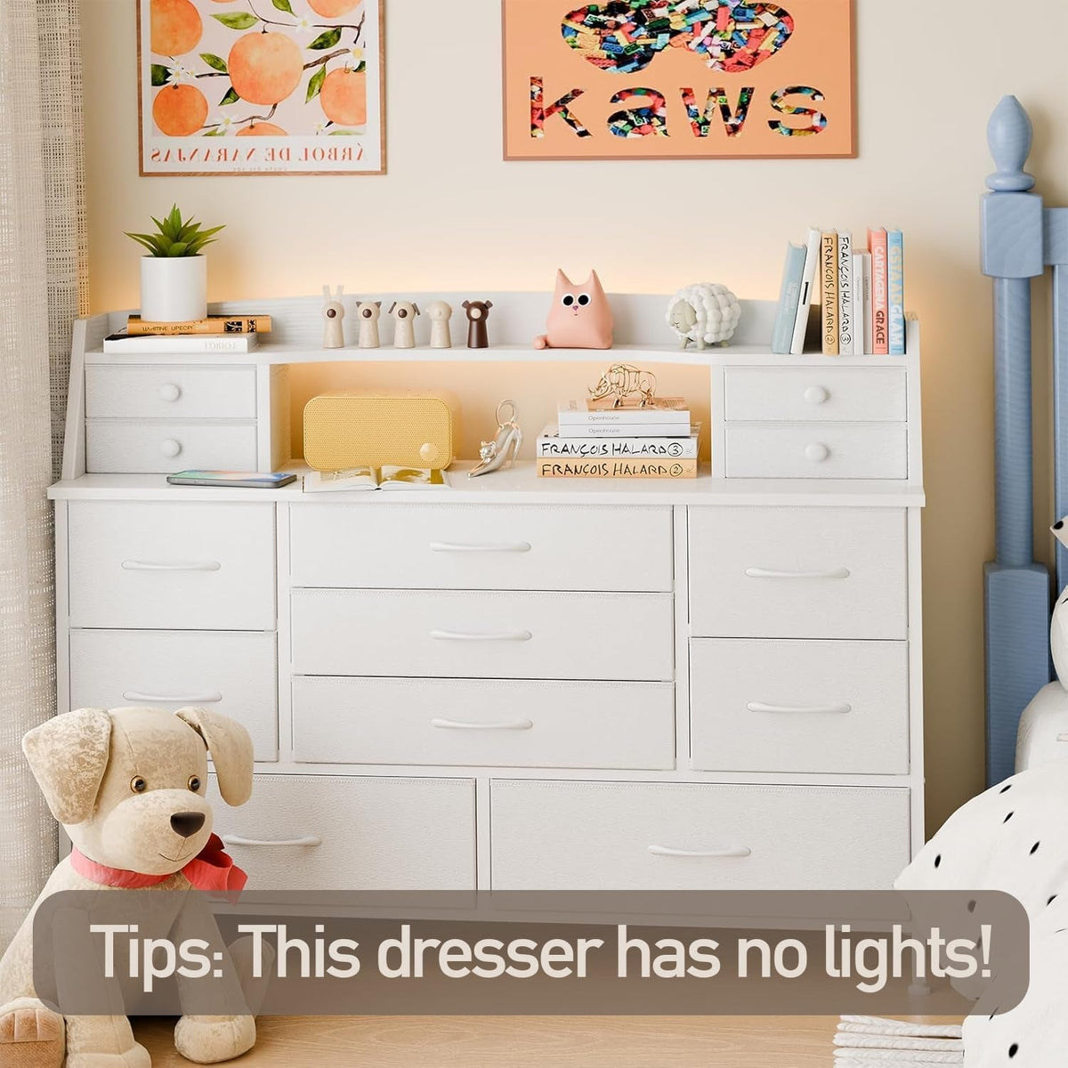 White 13 Drawer Dresser For Bedroom Storage Furniture