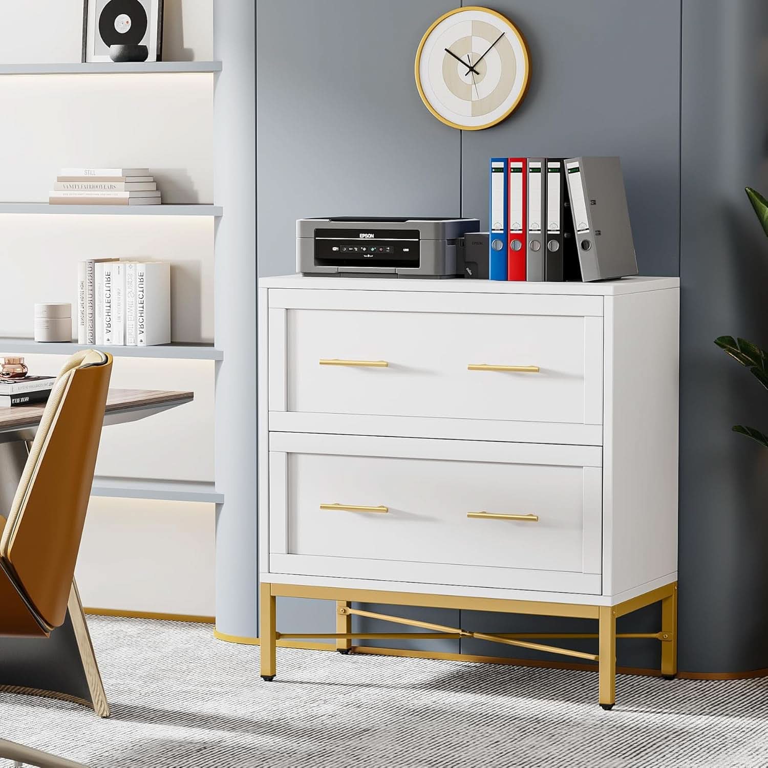 White 2-Drawer Lateral File Cabinet For Letter Legal A4