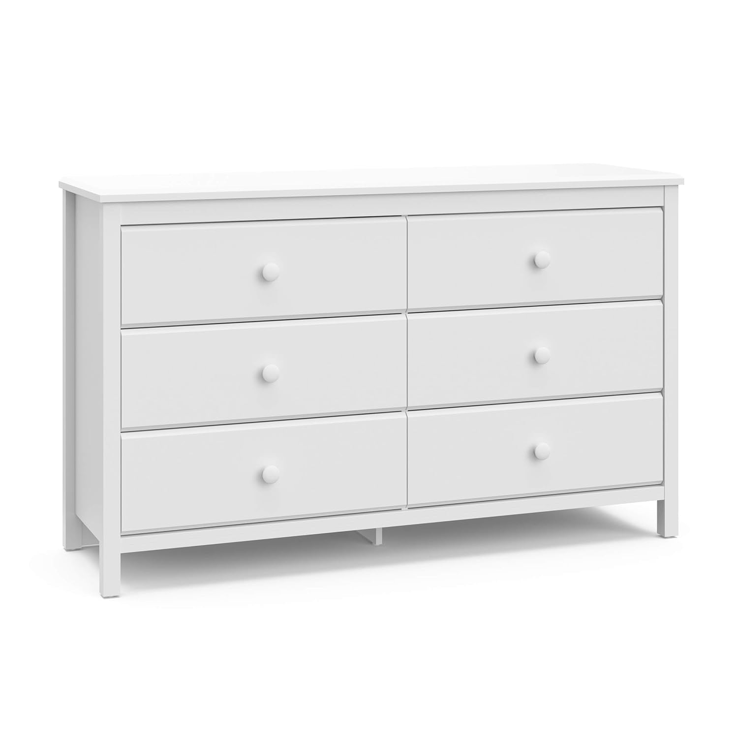 White 6 Drawer Double Dresser For Nursery And Kids