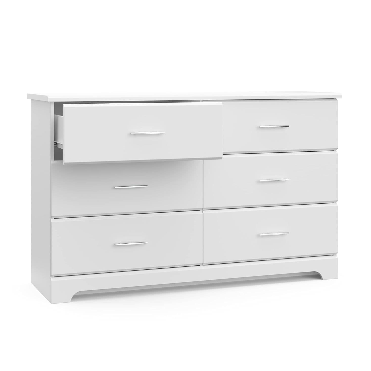 White 6 Drawer Dresser For Kids With GREENGUARD Gold Safety Kit
