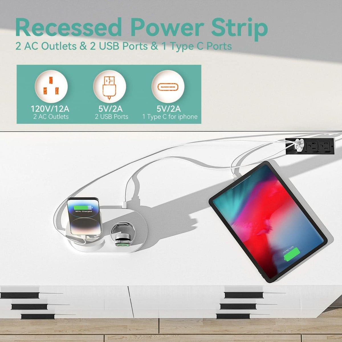 White 6 Drawer Dresser With Built In Charging Station