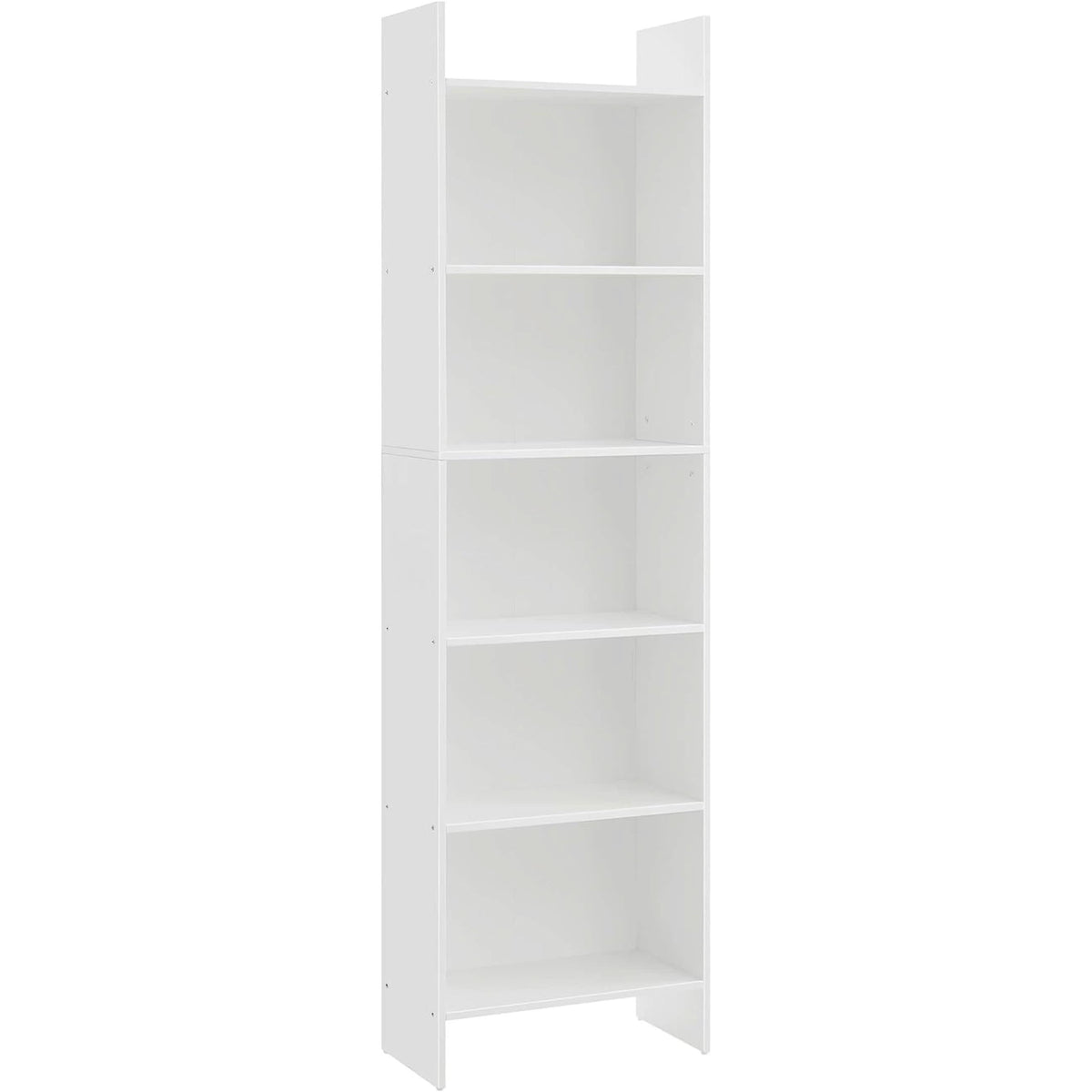 White 6-Tier Bookshelf Anti Tip Design For Home Office