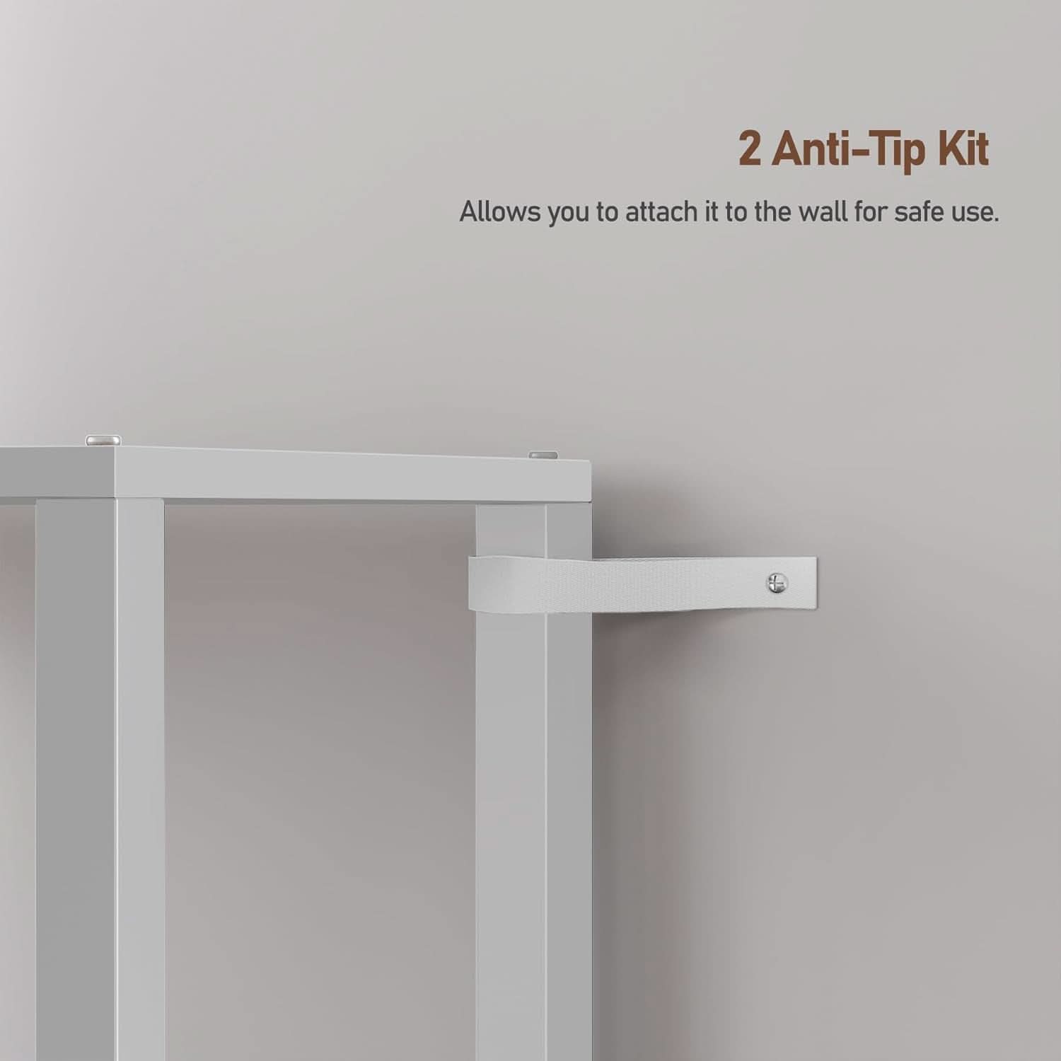 White 6-Tier Narrow Bookshelf With Door For Small Space