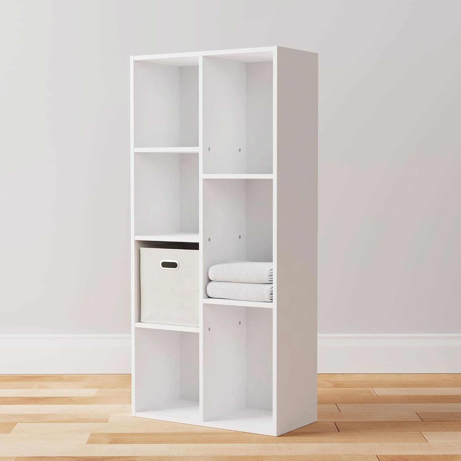 White 7 Cube Organizer Bookcase Storage Shelves Unit