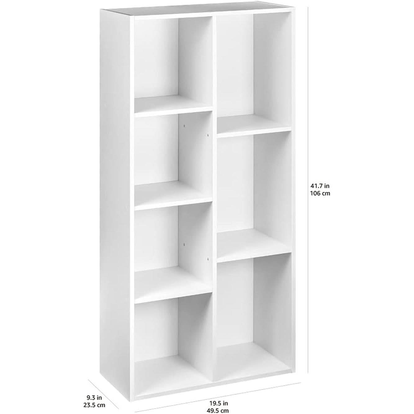 White 7 Cube Organizer Bookcase Storage Shelves Unit