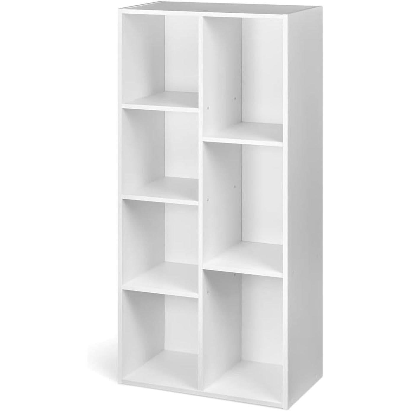 White 7 Cube Organizer Bookcase Storage Shelves Unit