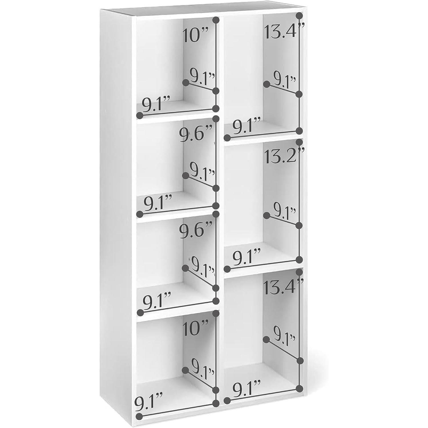 White 7 Cube Organizer Bookcase Storage Shelves Unit