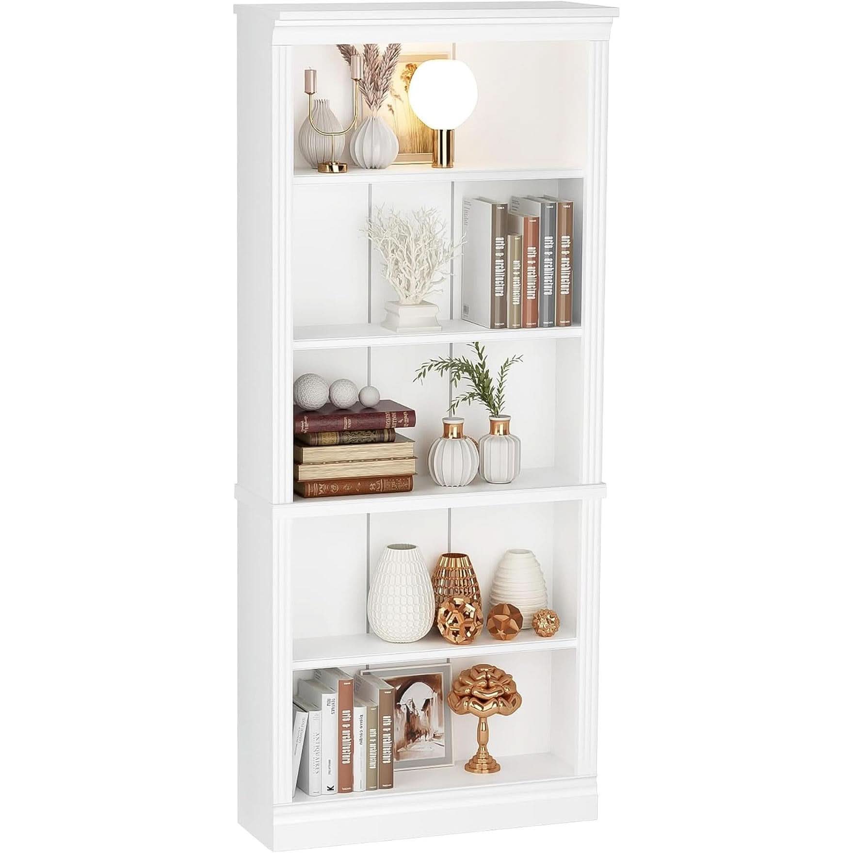 White 72 Inch Tall Bookcase For Living Room Storage