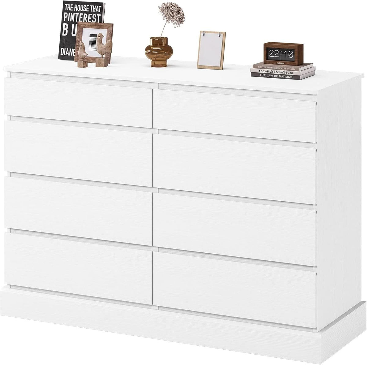 White 8 Drawer Dresser For Bedroom With Ample Storage