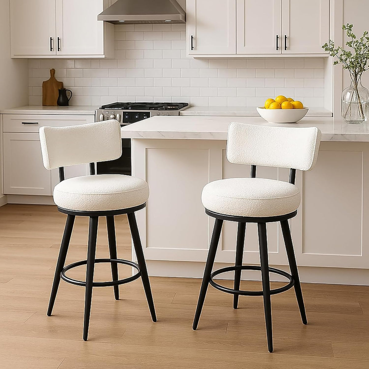 White Counter Height Bar Stools With Back Set Of Four