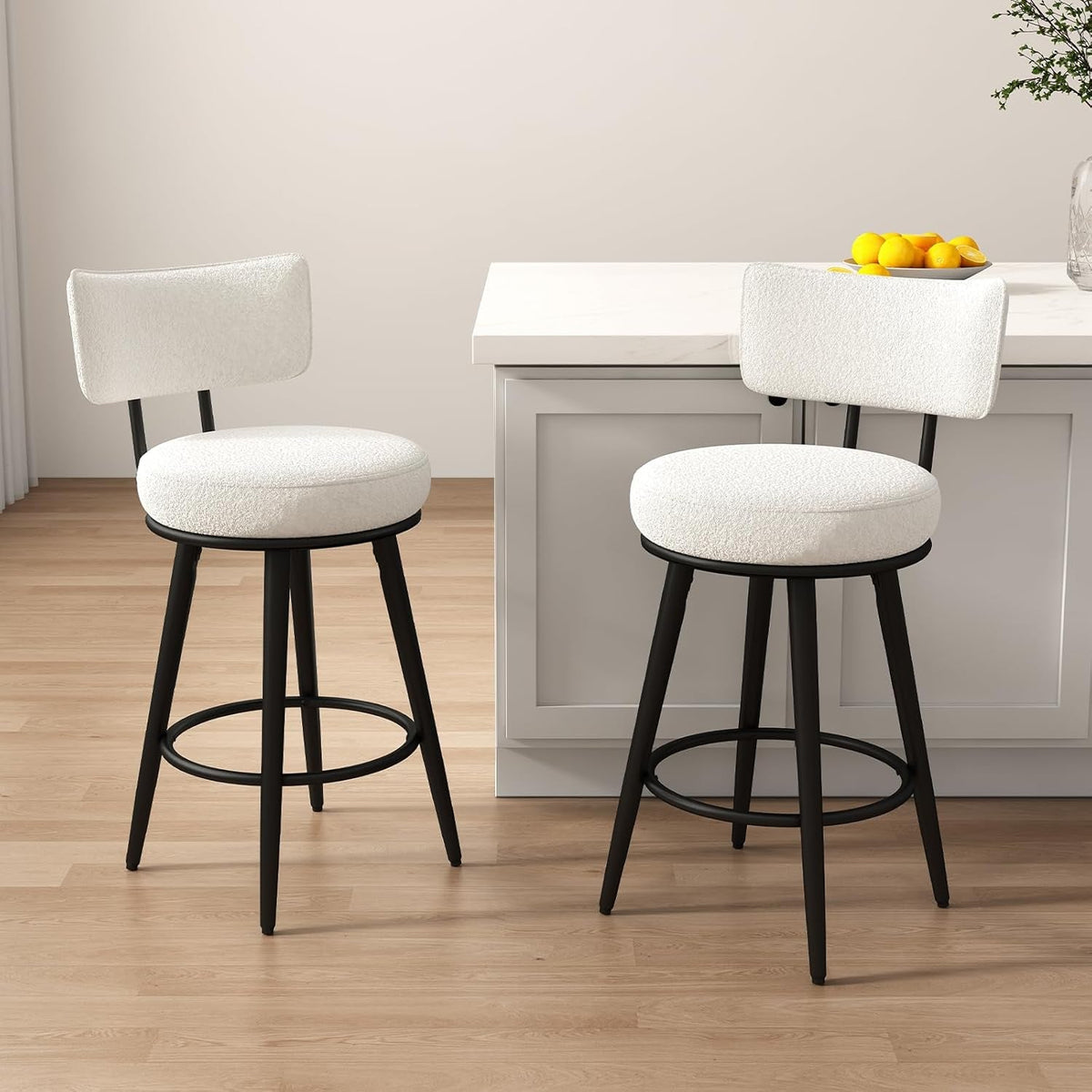 White Counter Height Bar Stools With Back Set Of Four
