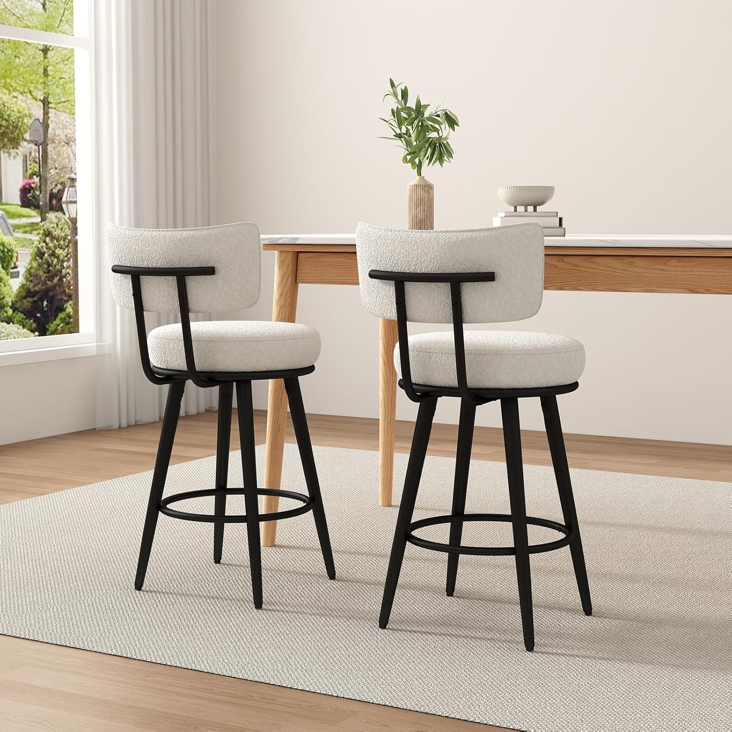 White Counter Height Bar Stools With Back Set Of Four