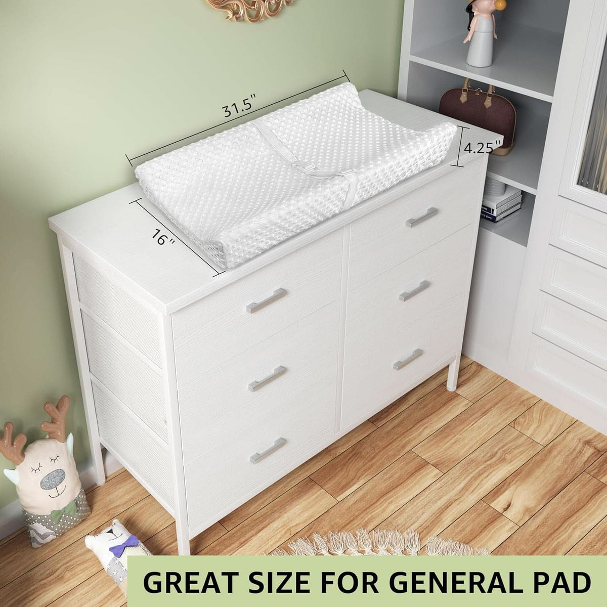 White Dresser With 6 Drawers For Bedroom Storage Solutions