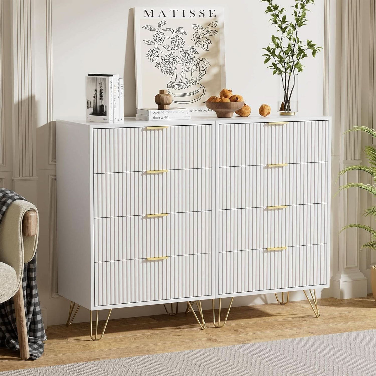 White Dresser With Gold Pulls Contemporary Furniture