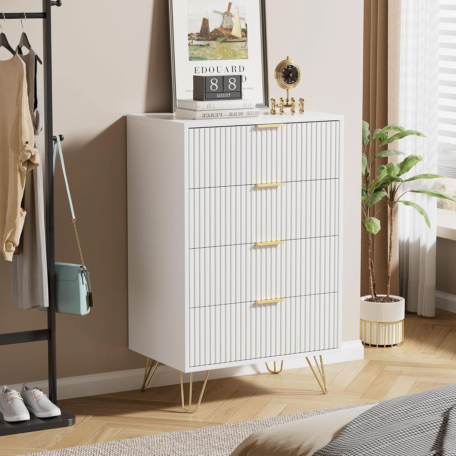 White Dresser With Gold Pulls Contemporary Furniture