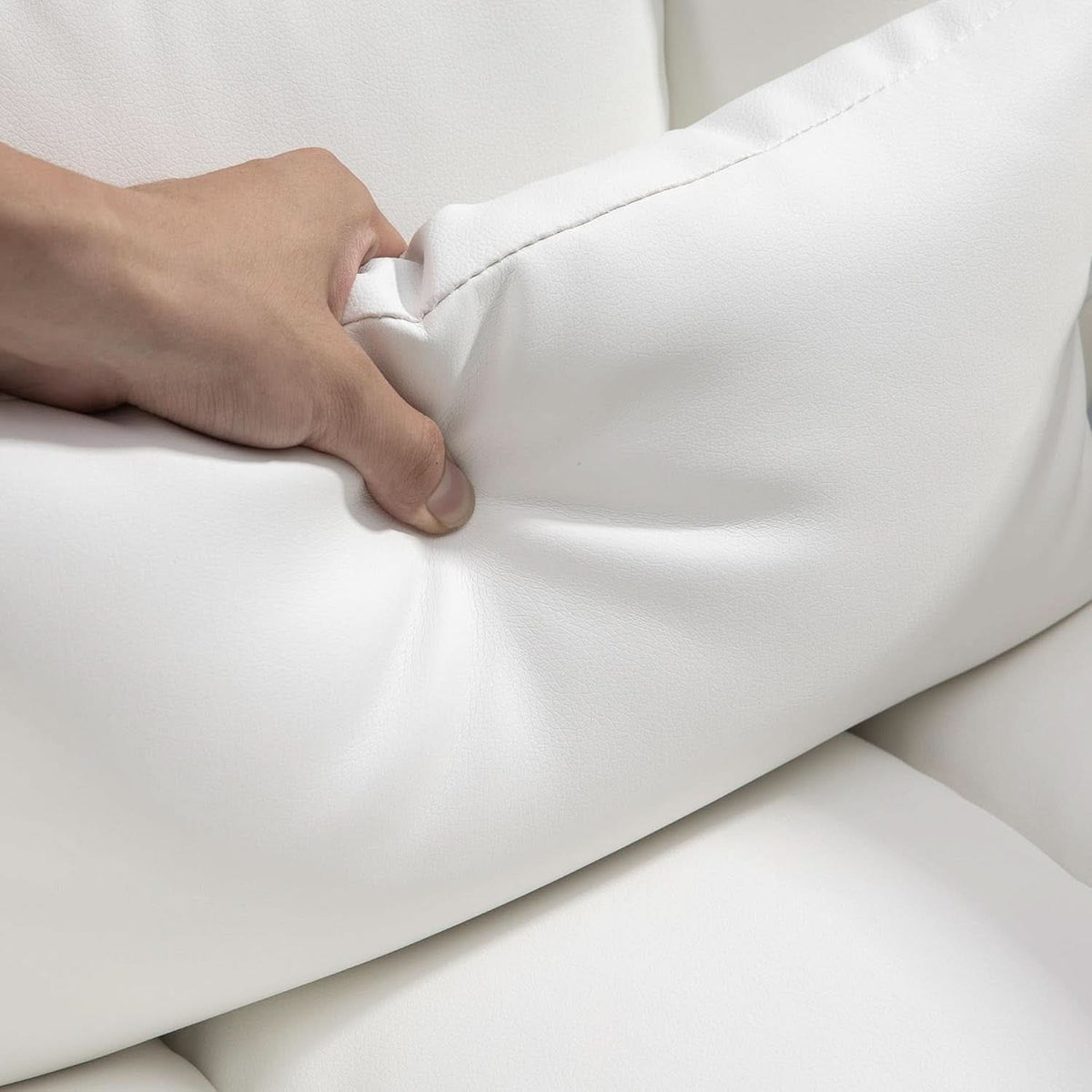 White Ergonomic Office Chair With Footrest And Swivel