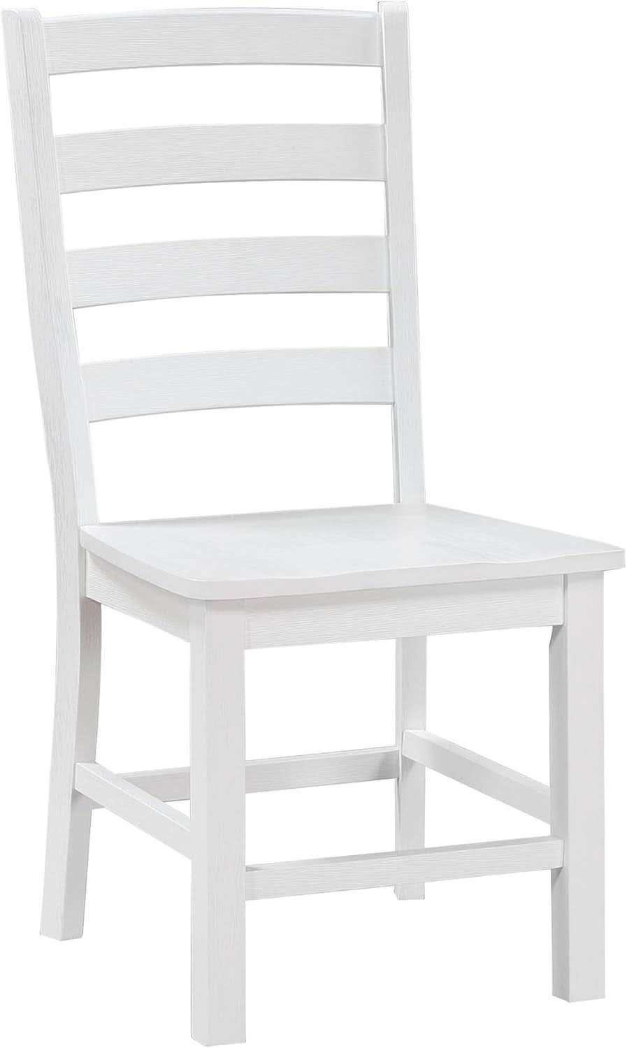 White Farmhouse Dining Chairs Set of 2 With Footrest