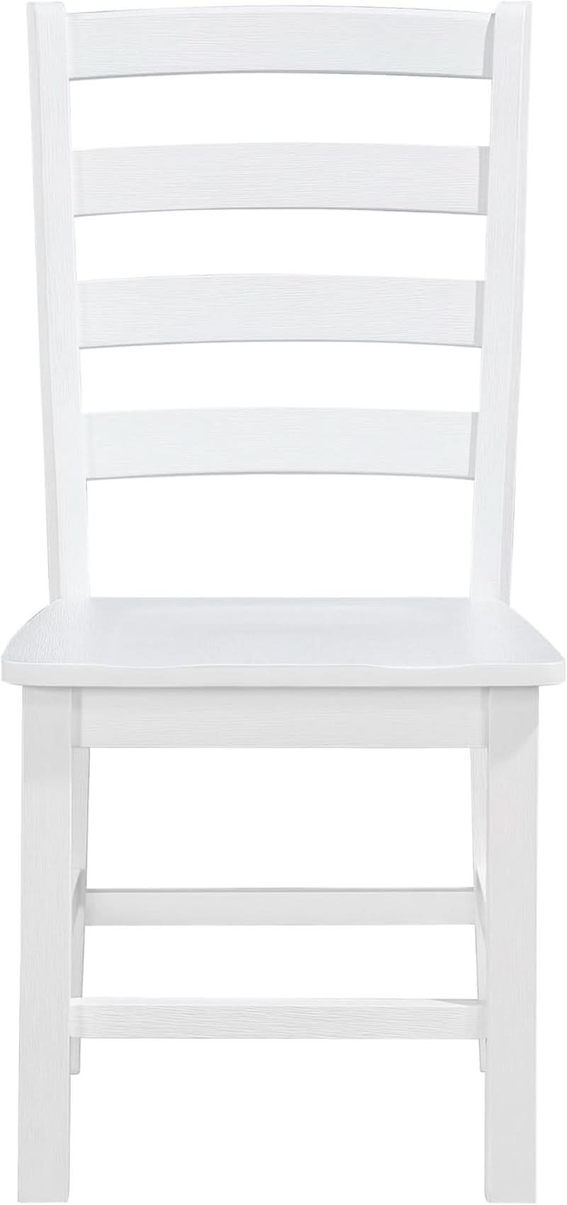 White Farmhouse Dining Chairs Set of 2 With Footrest