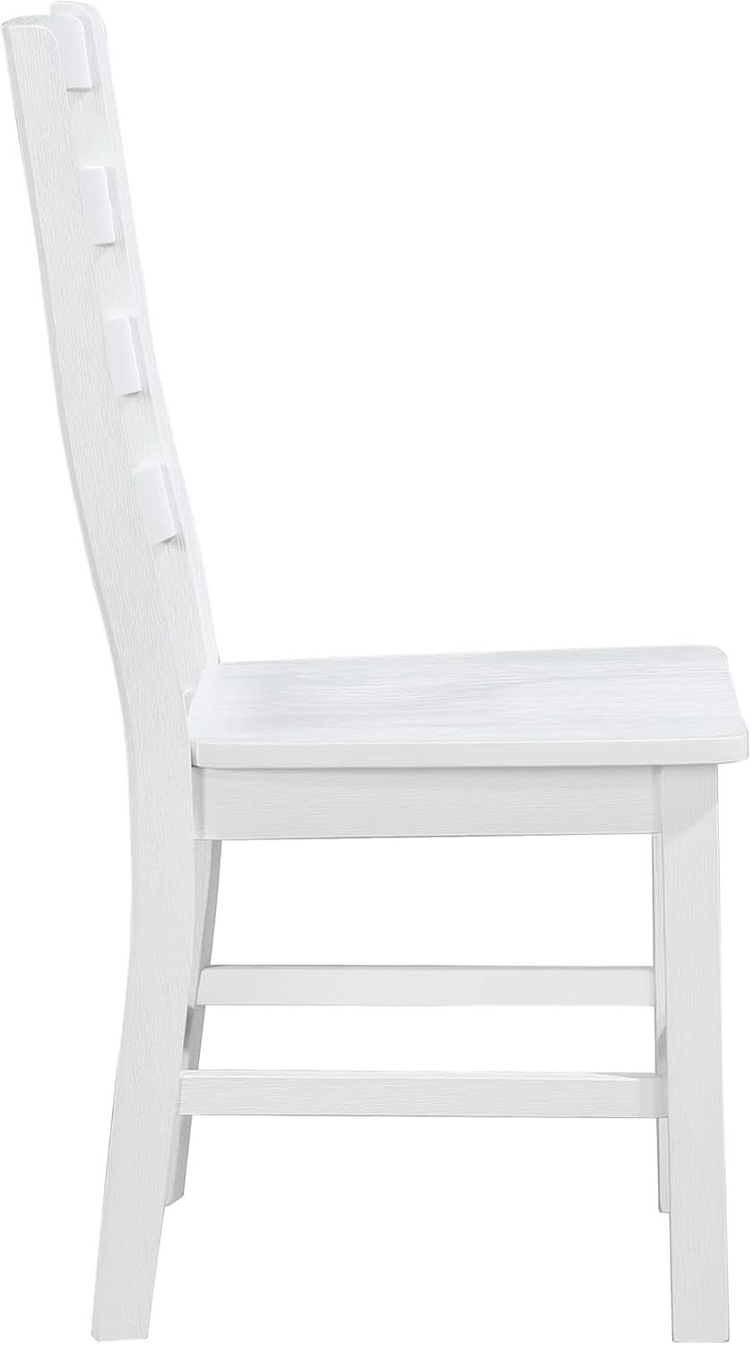 White Farmhouse Dining Chairs Set of 2 With Footrest