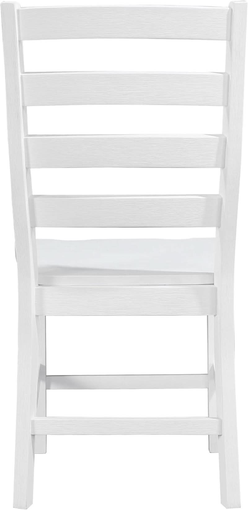 White Farmhouse Dining Chairs Set of 2 With Footrest