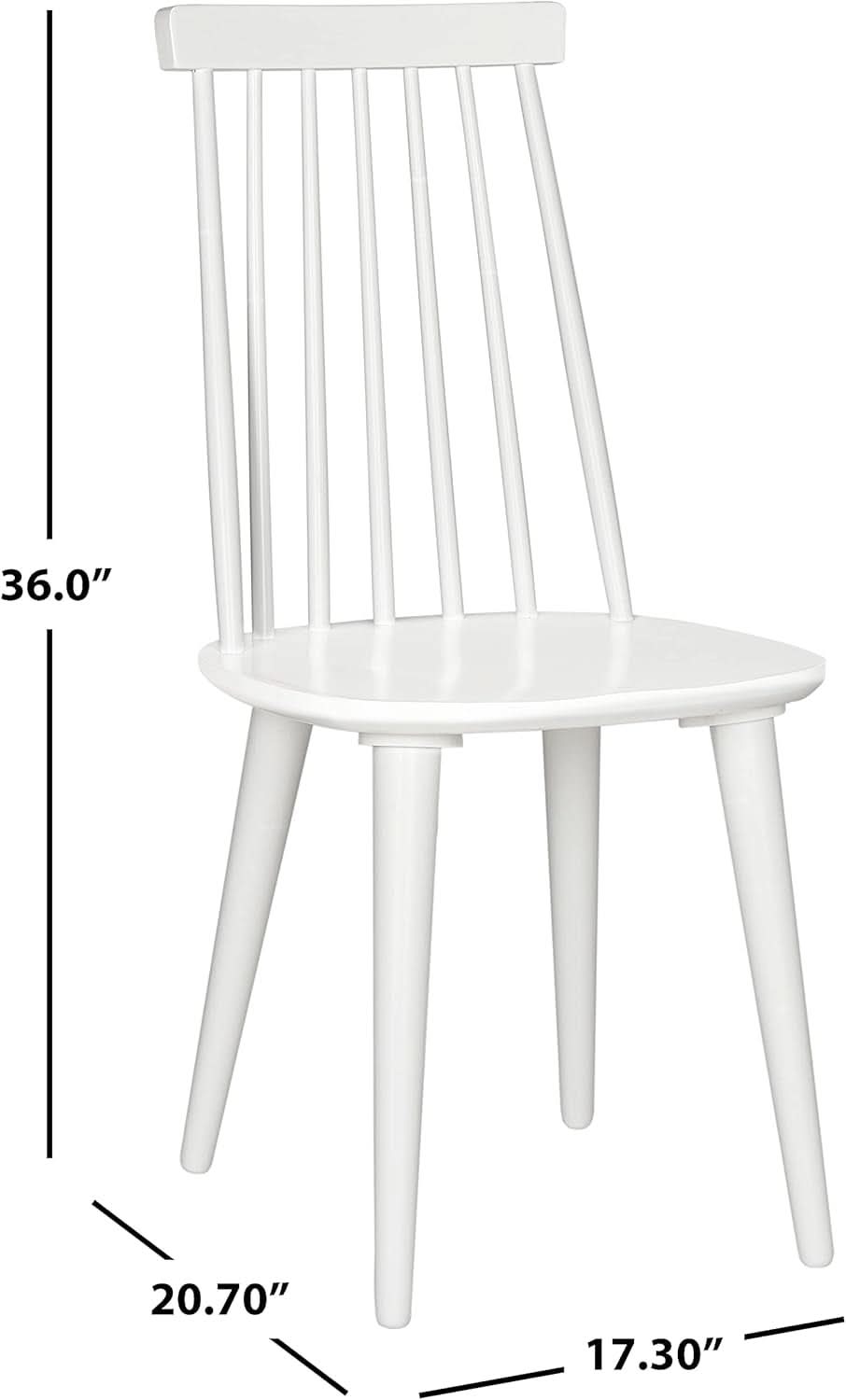 White Farmhouse Spindle Dining Chair Set Of 2 For Kitchen