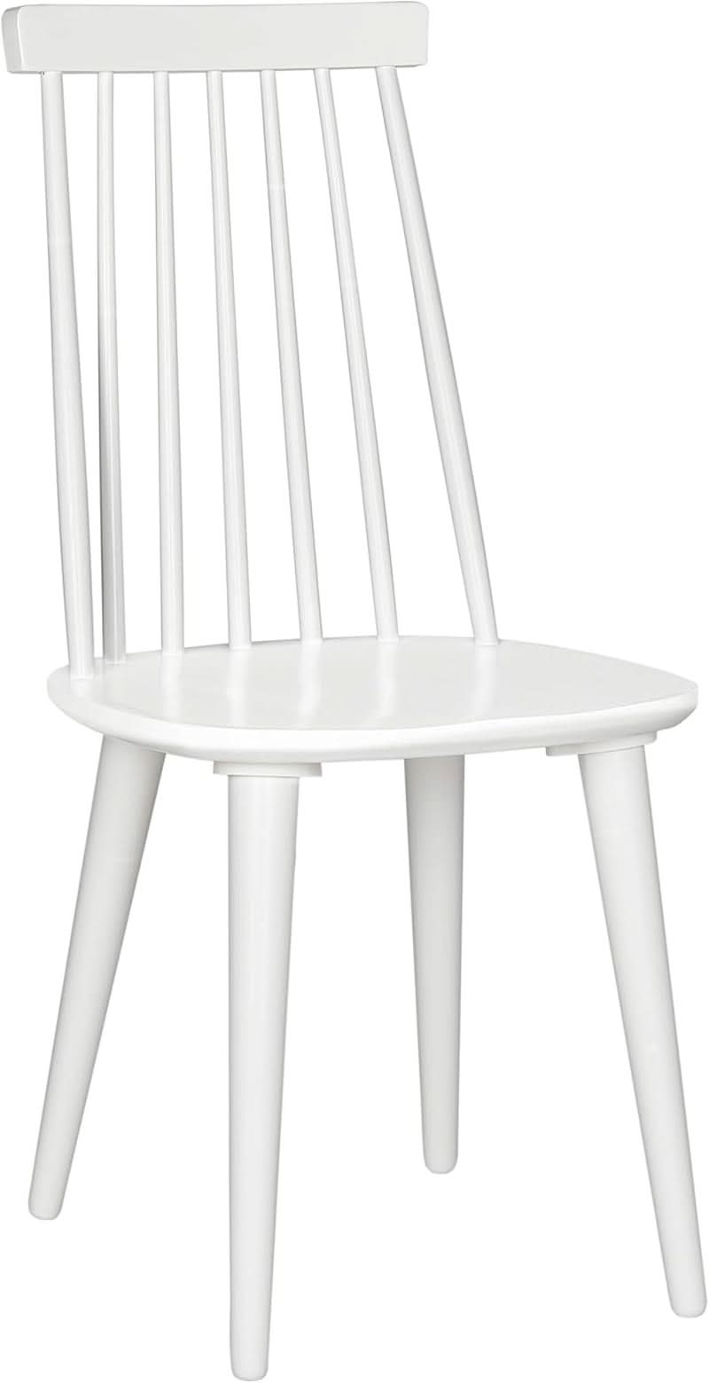 White Farmhouse Spindle Dining Chair Set Of 2 For Kitchen
