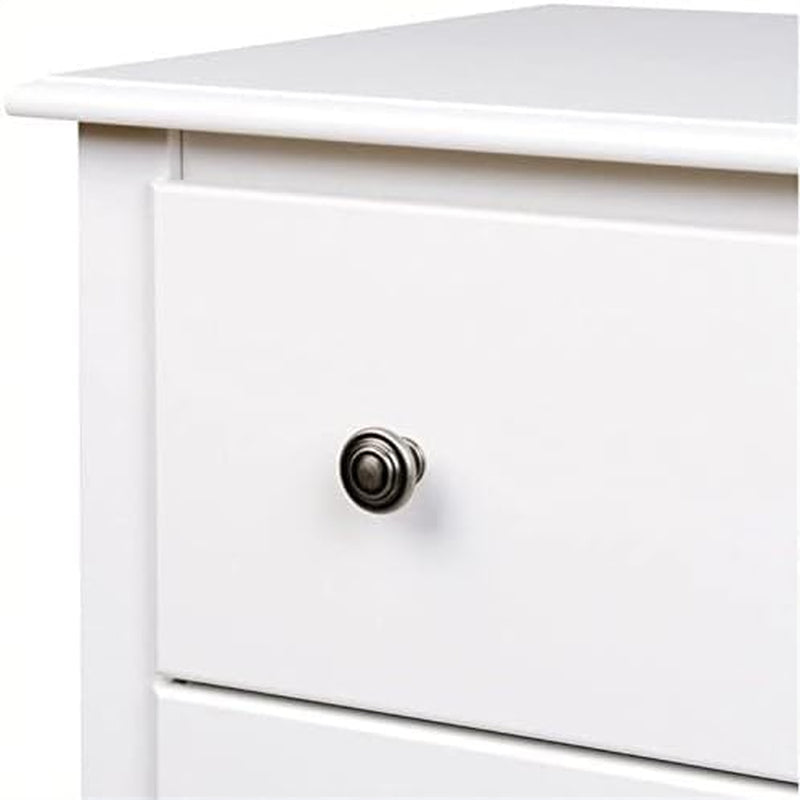 White Five Drawer Bedroom Dresser Chest Modern Storage