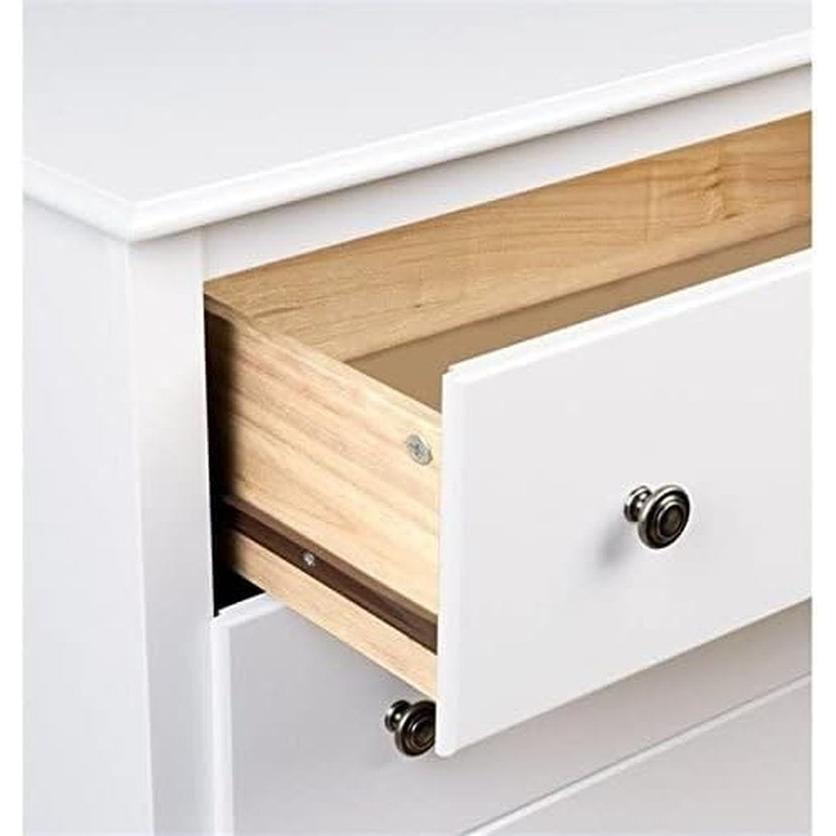 White Five Drawer Bedroom Dresser Chest Modern Storage