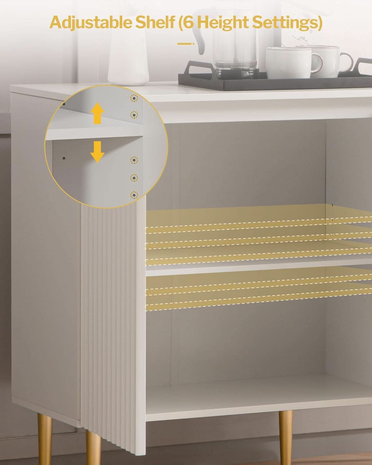 White Fluted Storage Cabinet Set Of 2 Modern Sideboards