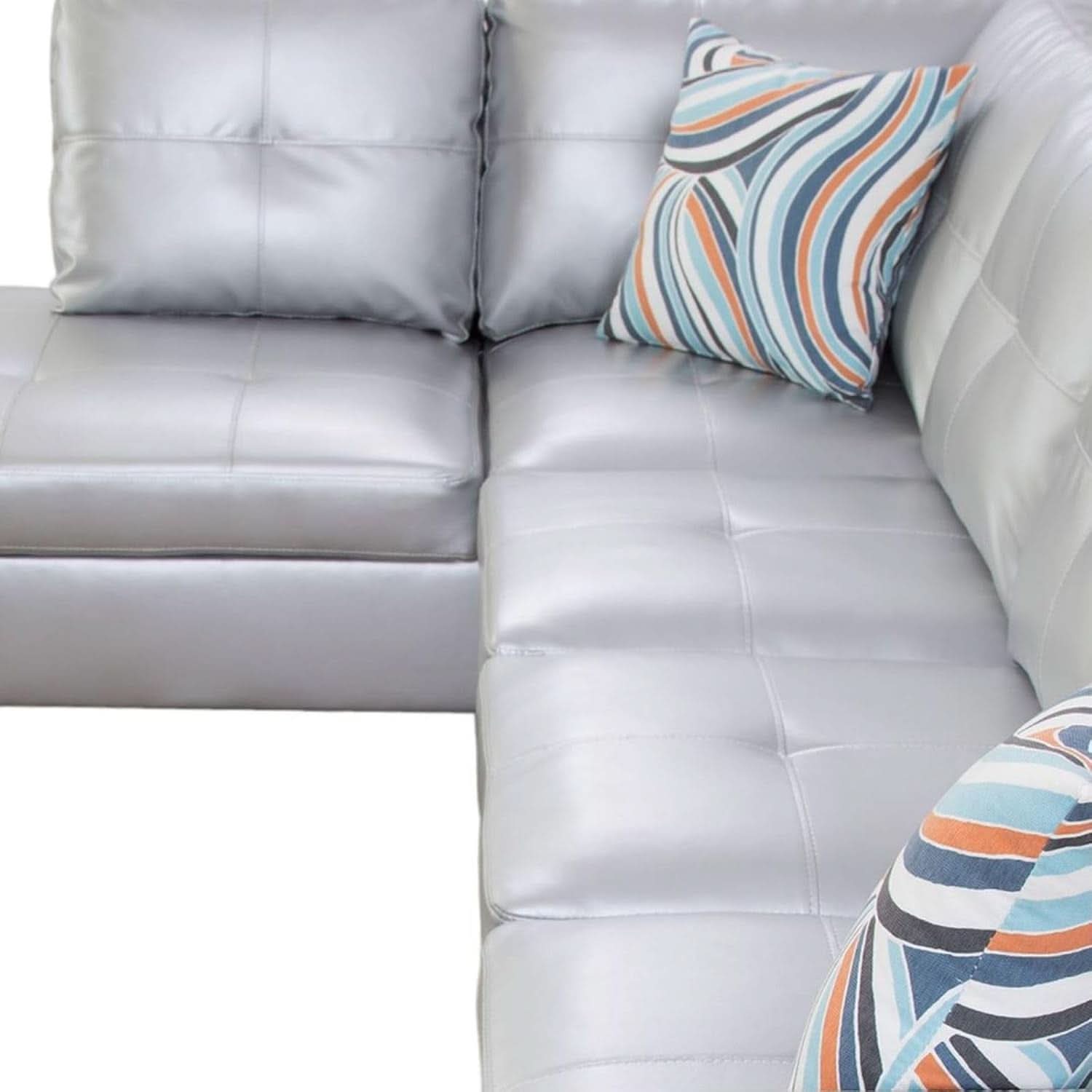 White L Shaped Sofa Set With Storage Ottoman 3 Piece