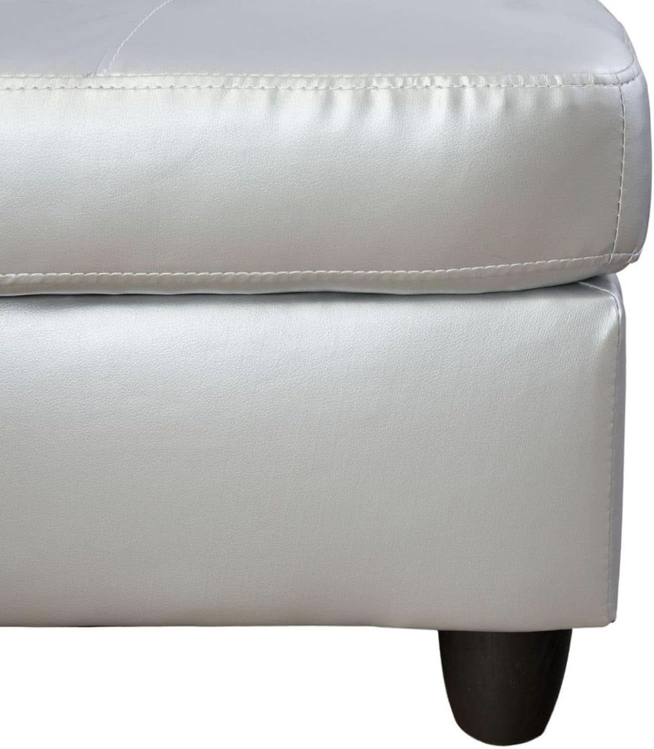 White L Shaped Sofa Set With Storage Ottoman 3 Piece