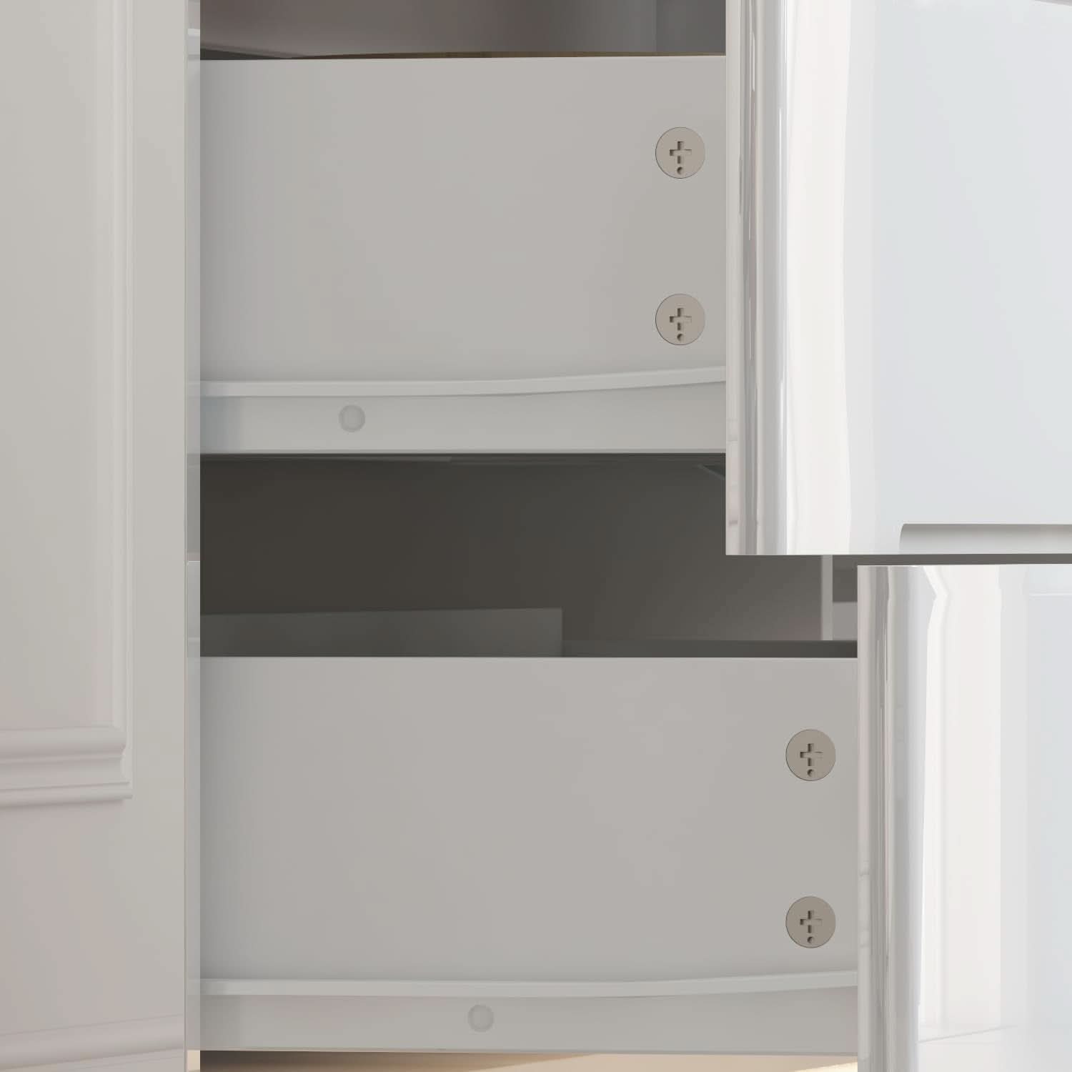 White LED Light Drawer Dresser With Eight Drawers 63 Inch