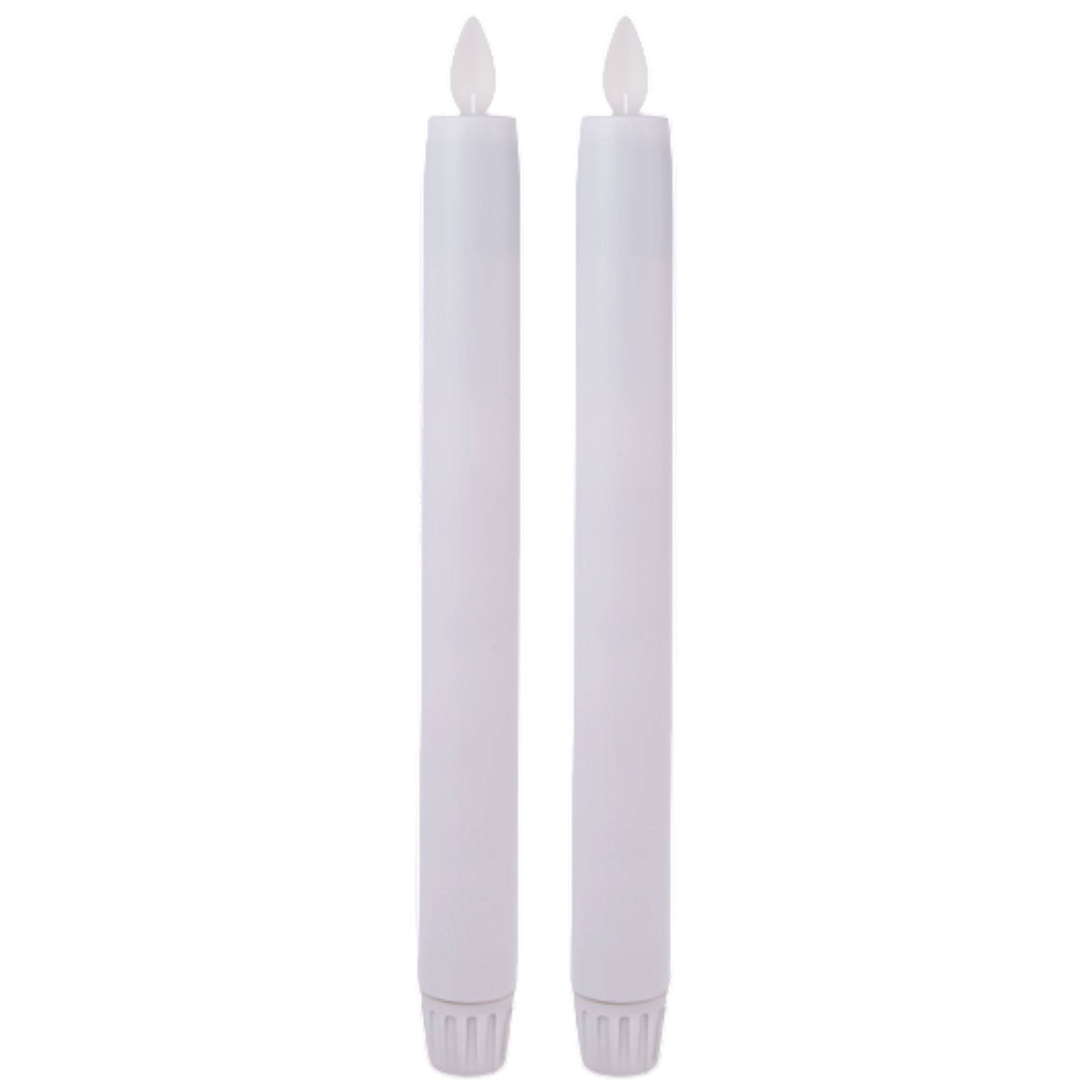 White LED Resin - 2 Piece Taper Candle Set