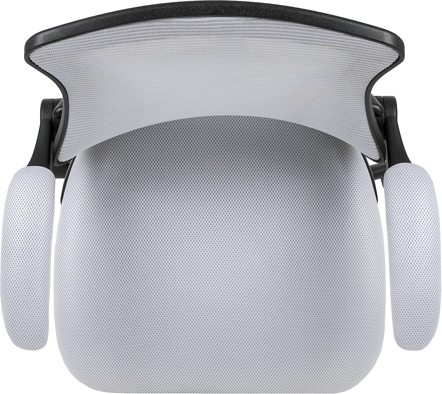 White Mesh Ergonomic Drafting Chair With Flip Up Arms