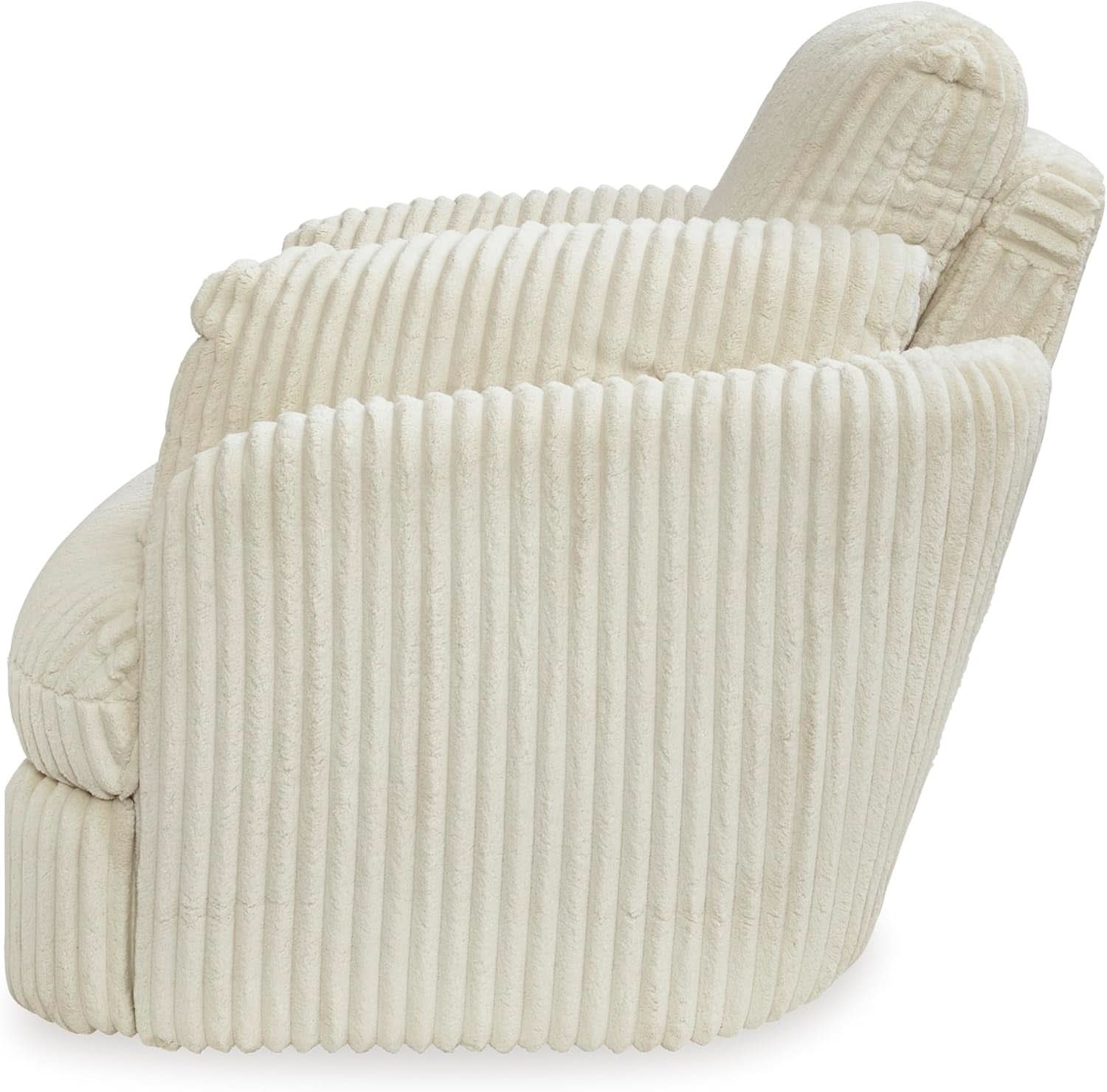 White Modern Swivel Glider Recliner With Hidden Storage
