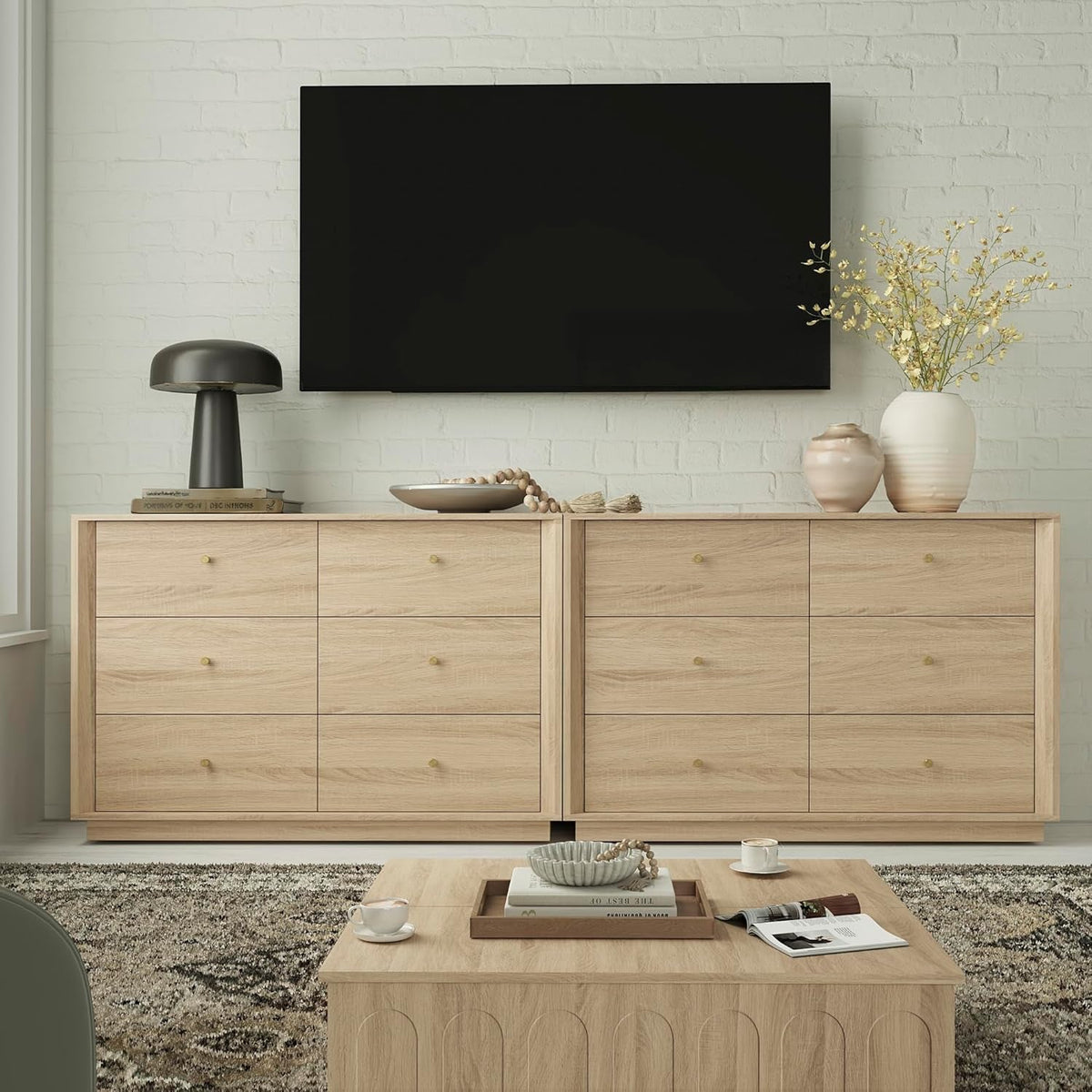White Oak Architecturally Designed Dresser With Six Drawers