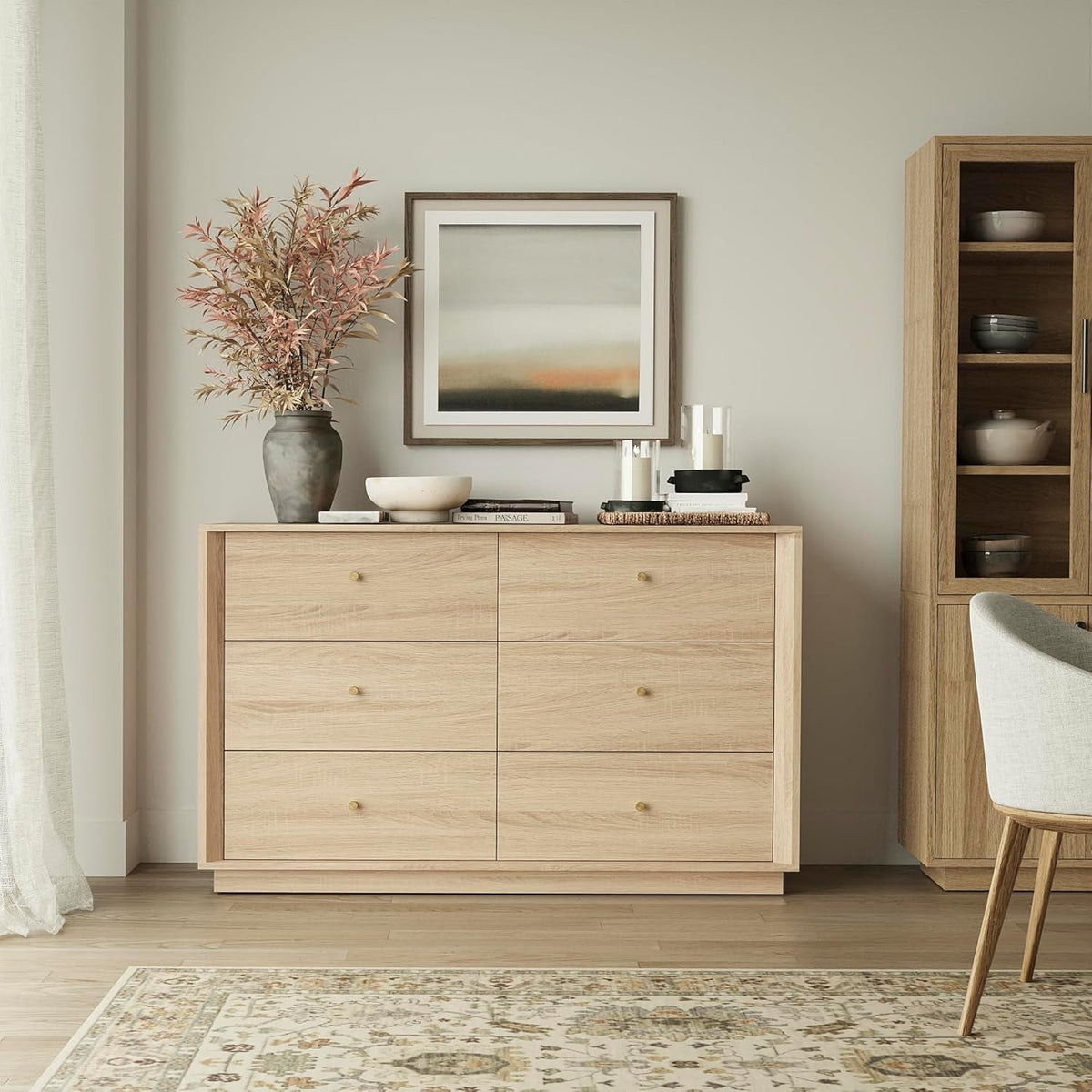 White Oak Architecturally Designed Dresser With Six Drawers