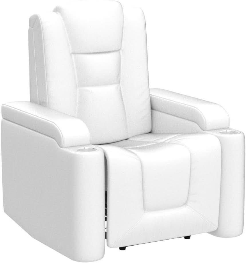 White Power Recliner Chair Set Of 2 With USB Ports