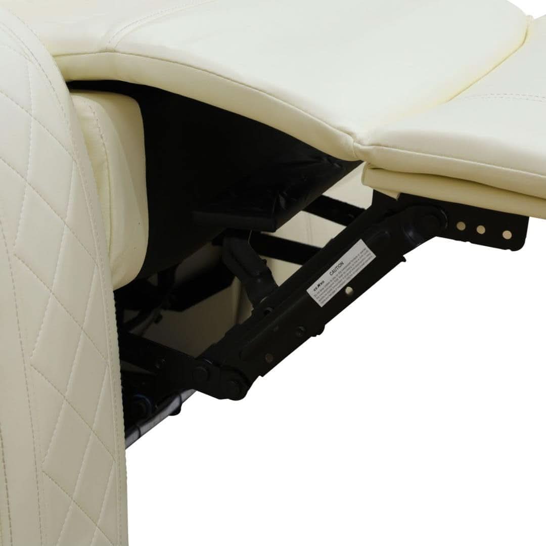 White Power Recliner Sofa With LED Lighting USB Charging