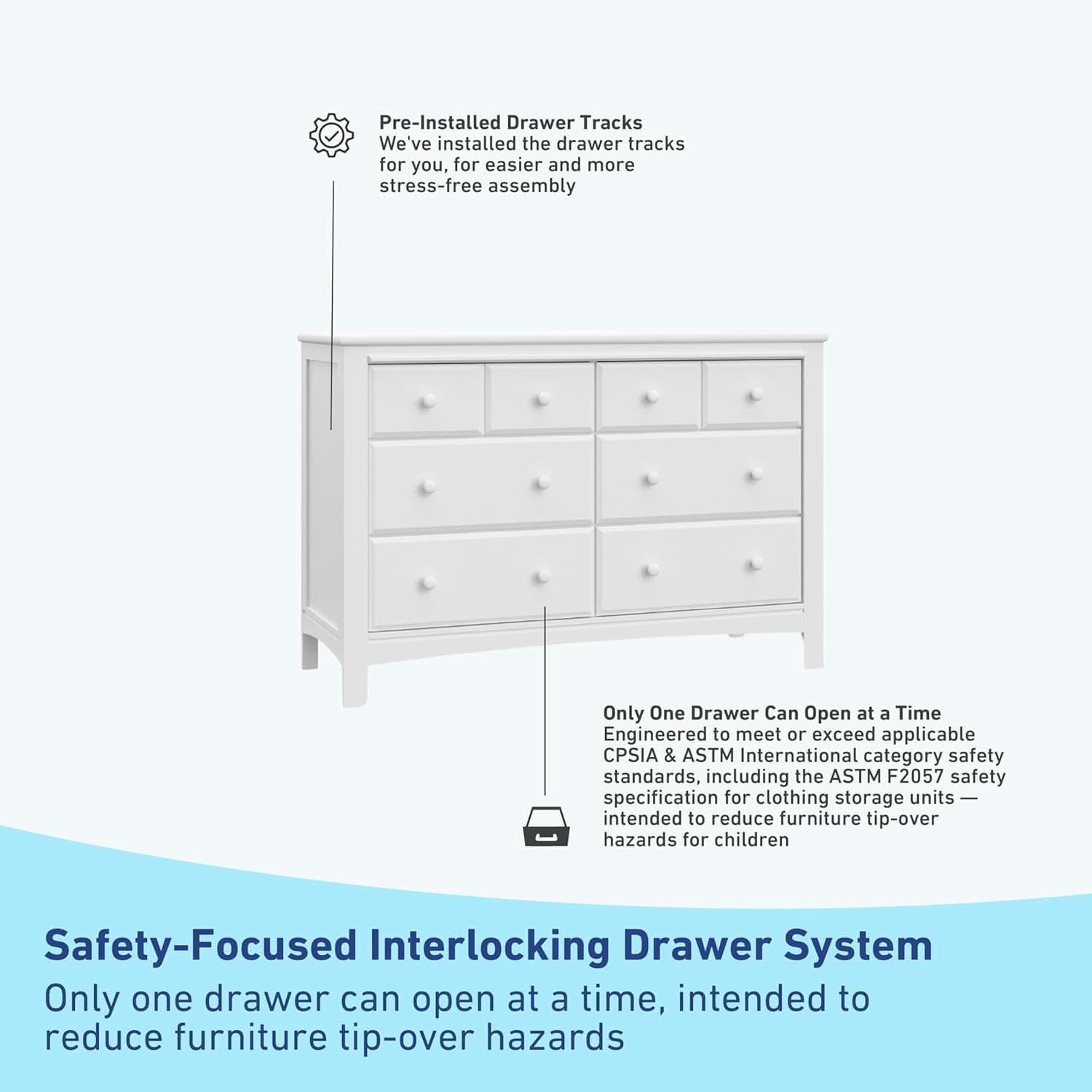 White Six Drawer Dresser For Nursery Organization Solutions