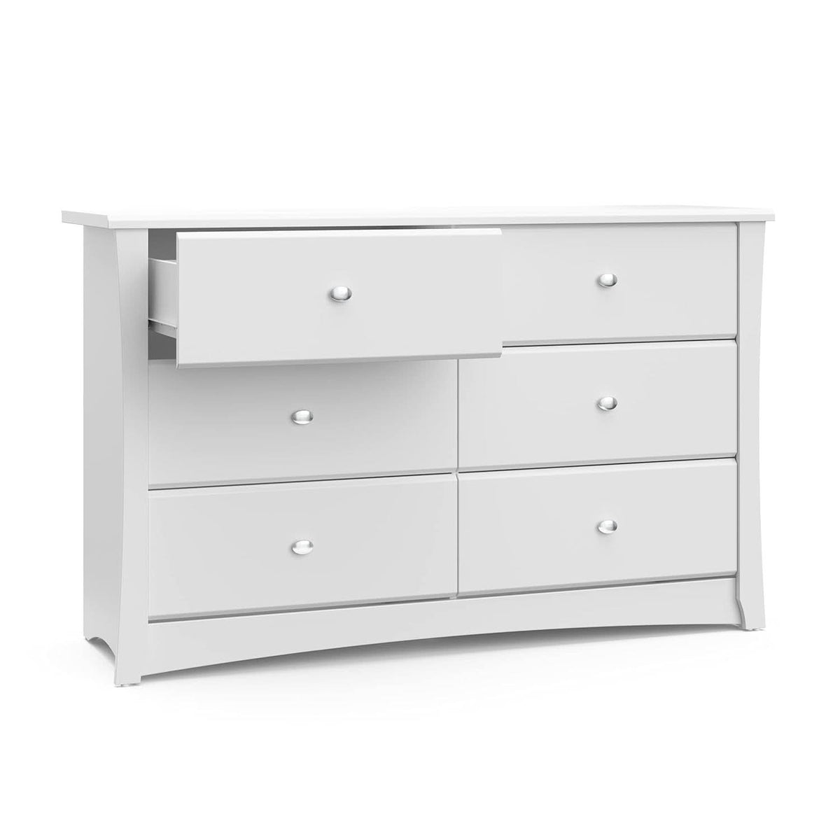 White Six Drawer Dresser for Kids With Safety Restraint Kit
