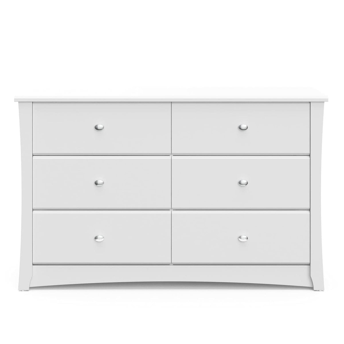 White Six Drawer Dresser for Kids With Safety Restraint Kit
