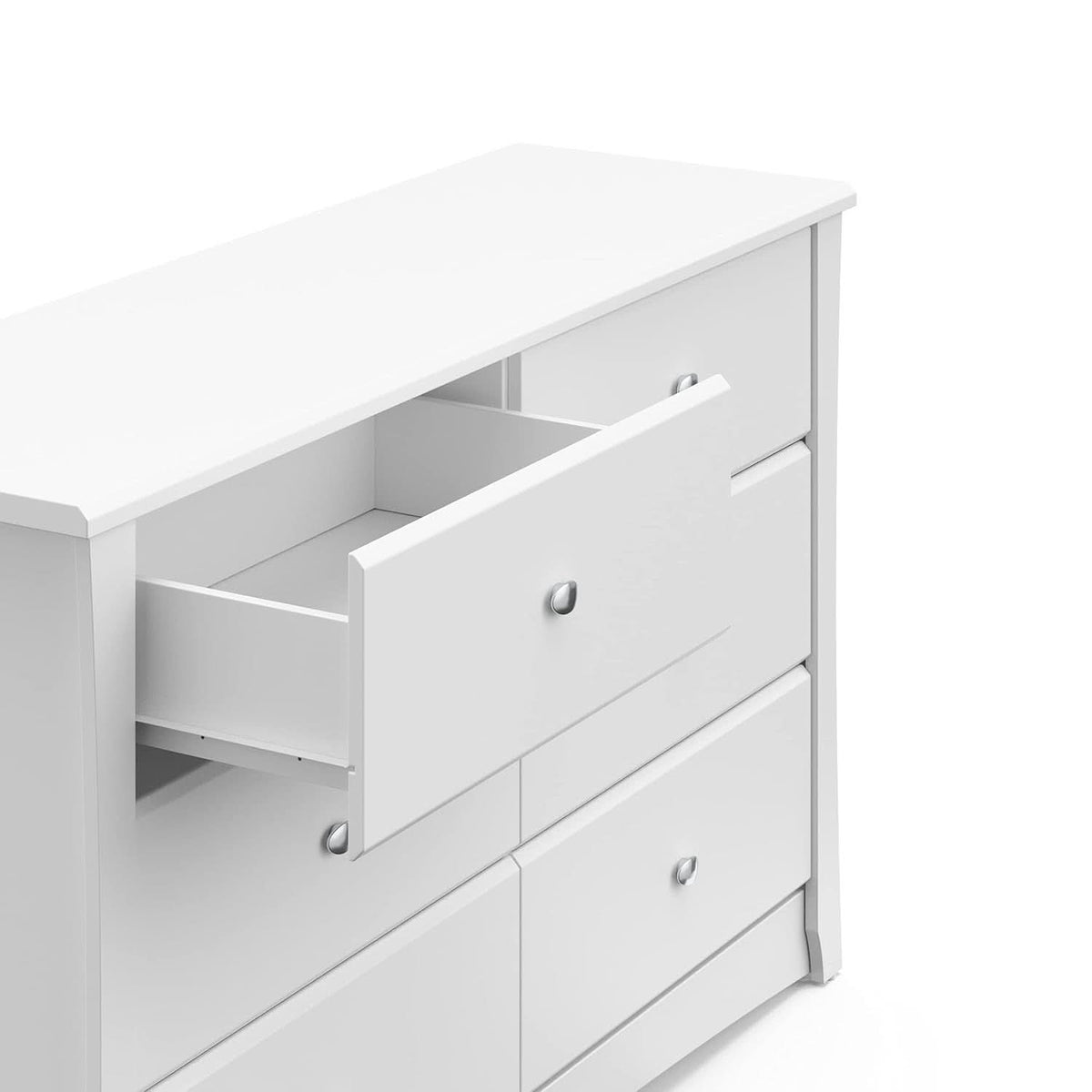 White Six Drawer Dresser for Kids With Safety Restraint Kit