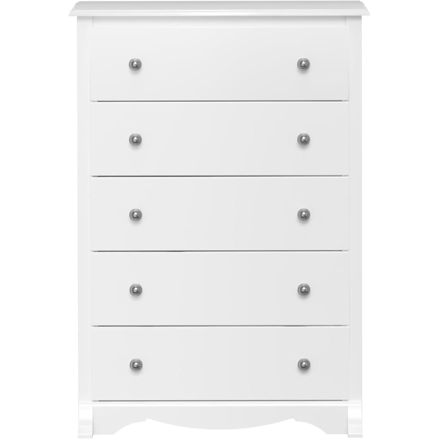 White Sonoma Dresser With Five Drawers Bedroom Storage