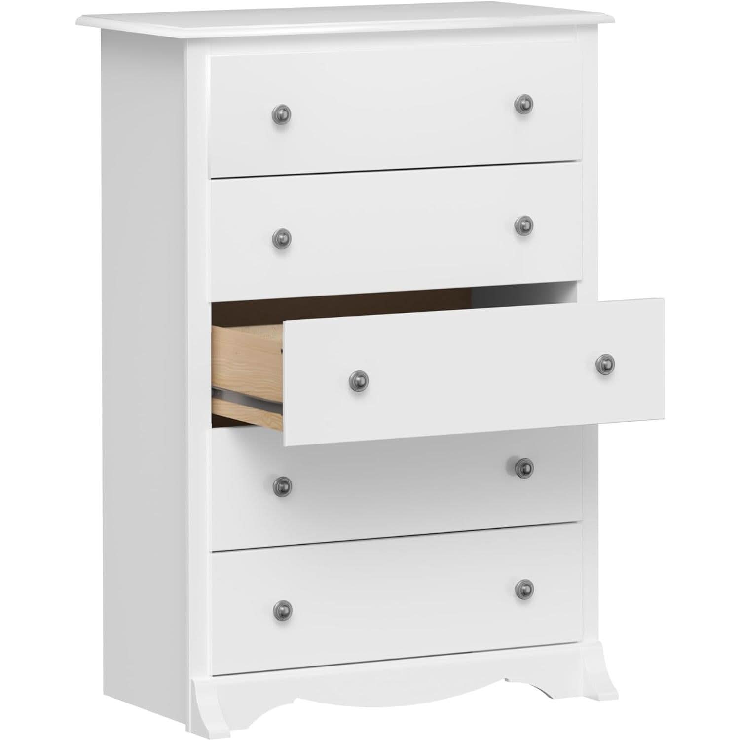 White Sonoma Dresser With Five Drawers Bedroom Storage
