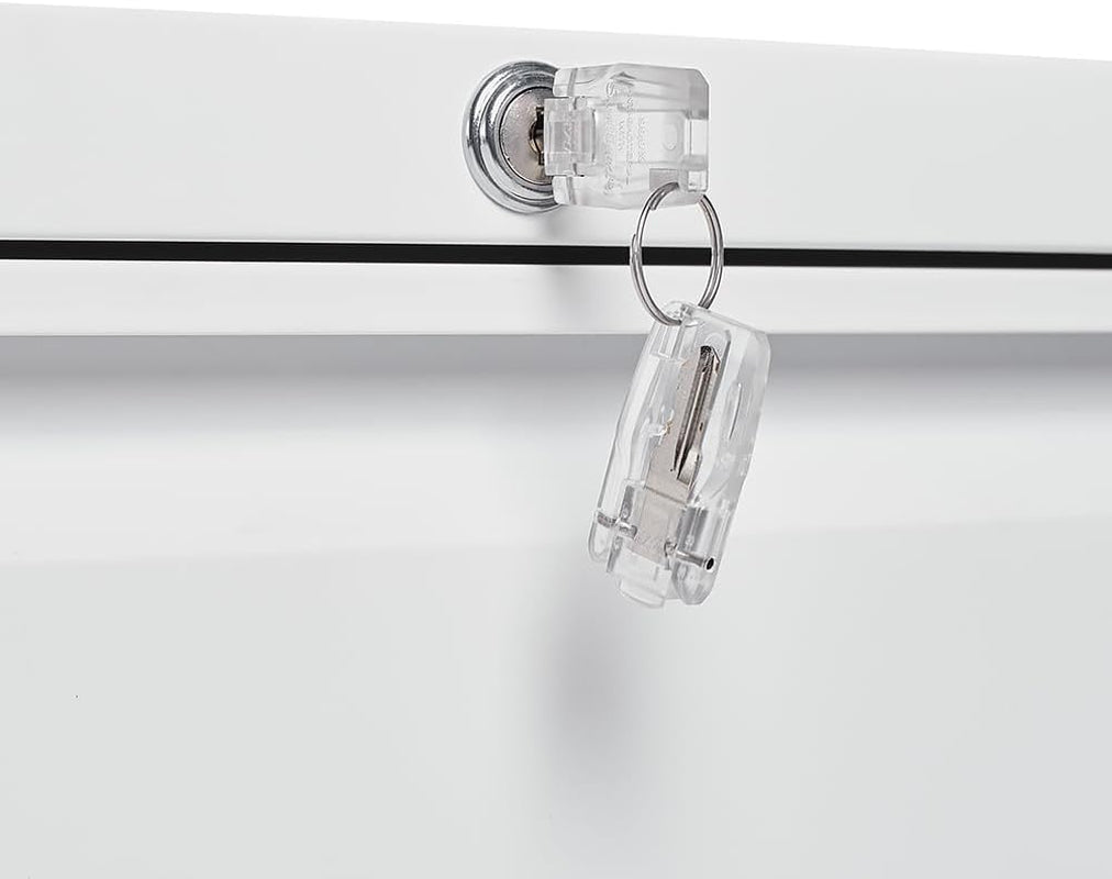 White Steel Lateral File Cabinet 3 Drawer With Lock