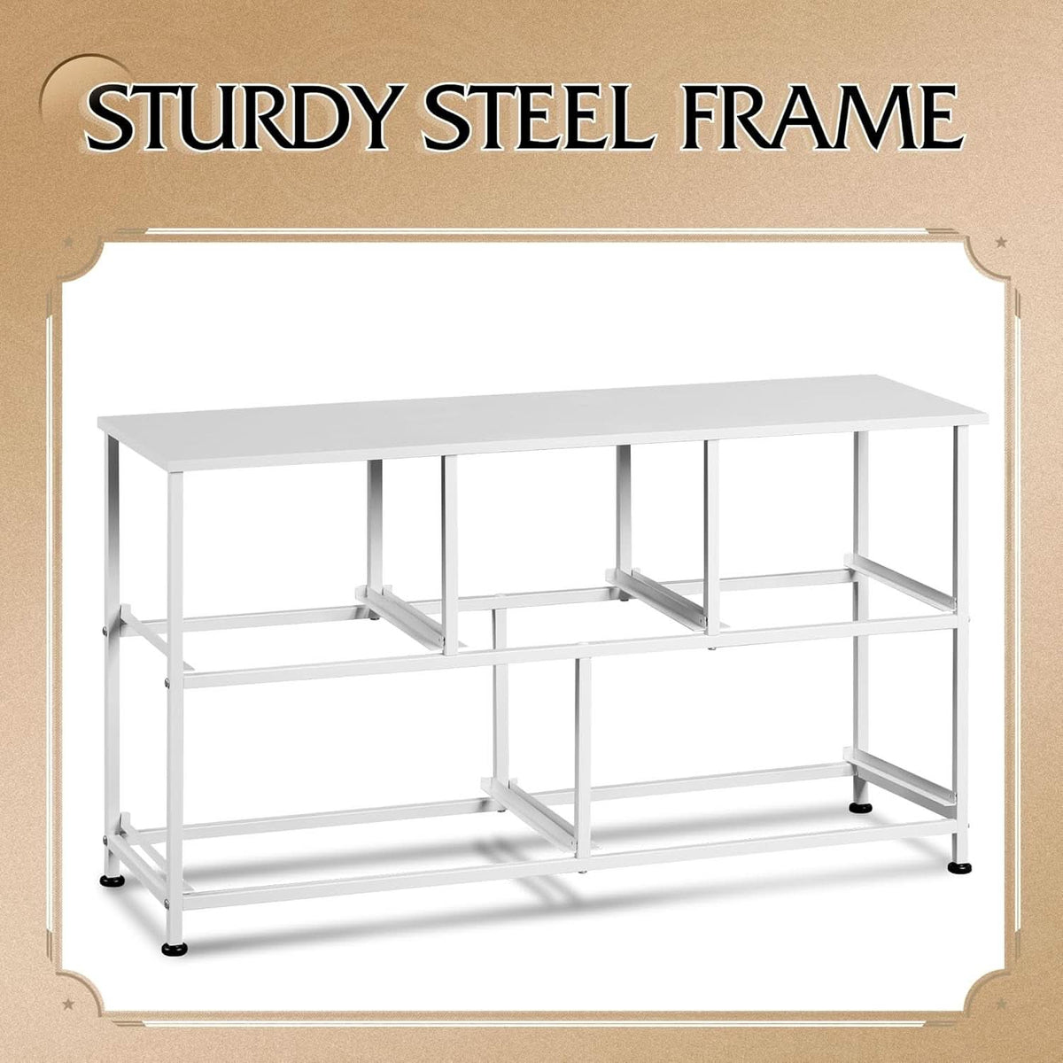 White TexturedFabric Dresser With Five Deep Drawers